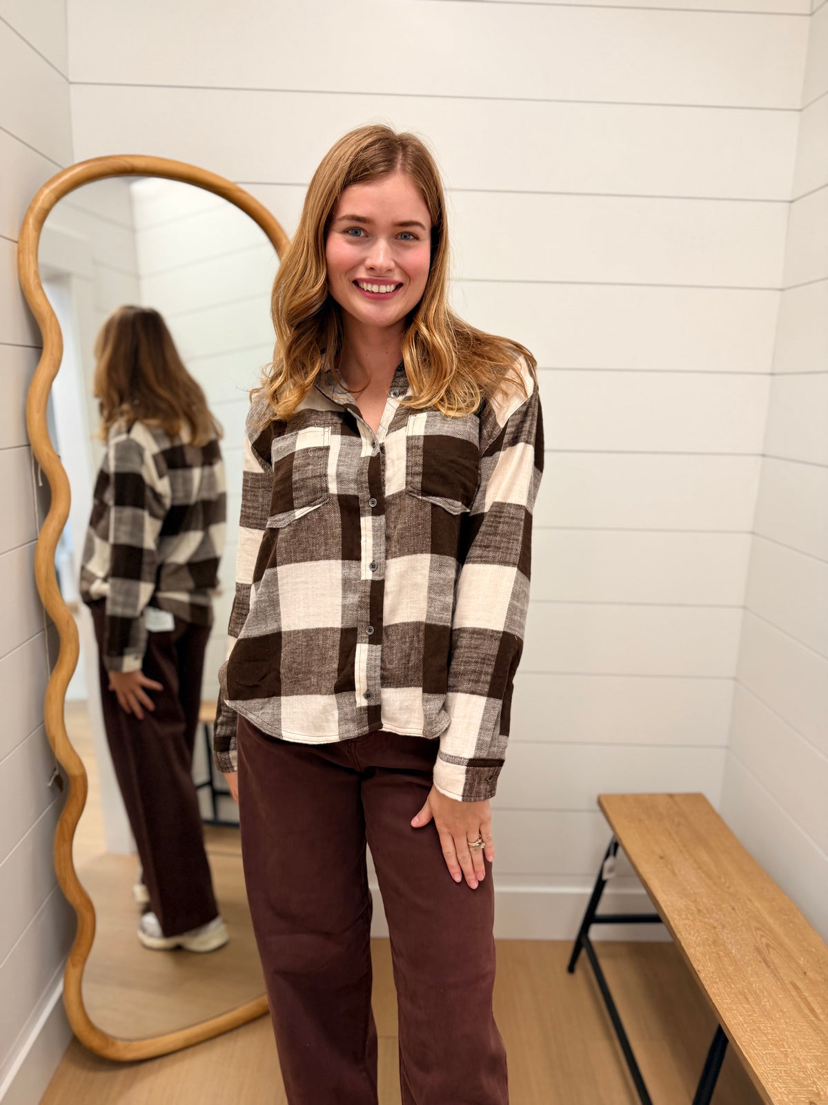 Button-down Long Sleeve Flannel Shirt