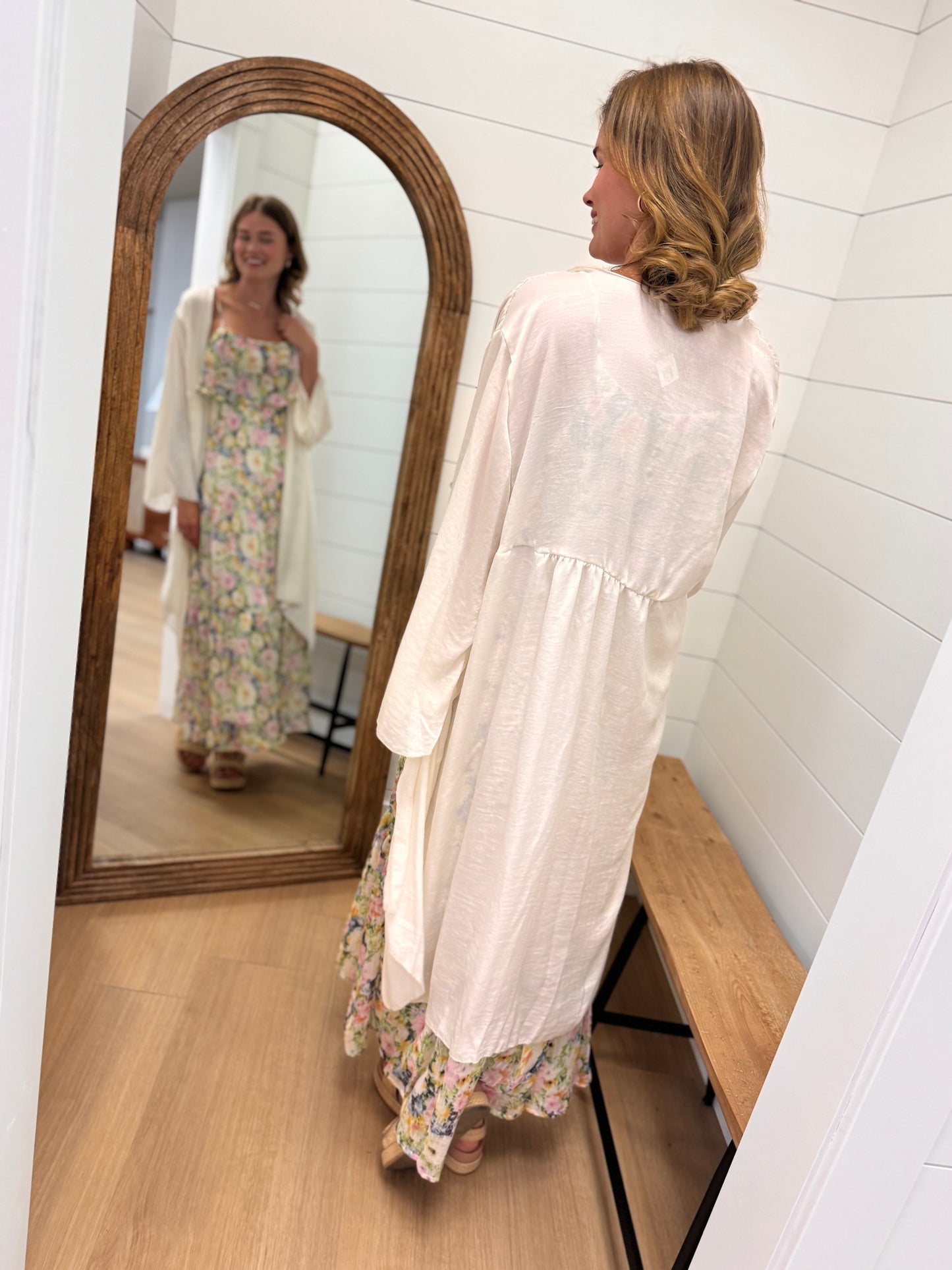 Long Satin Duster Cardi
