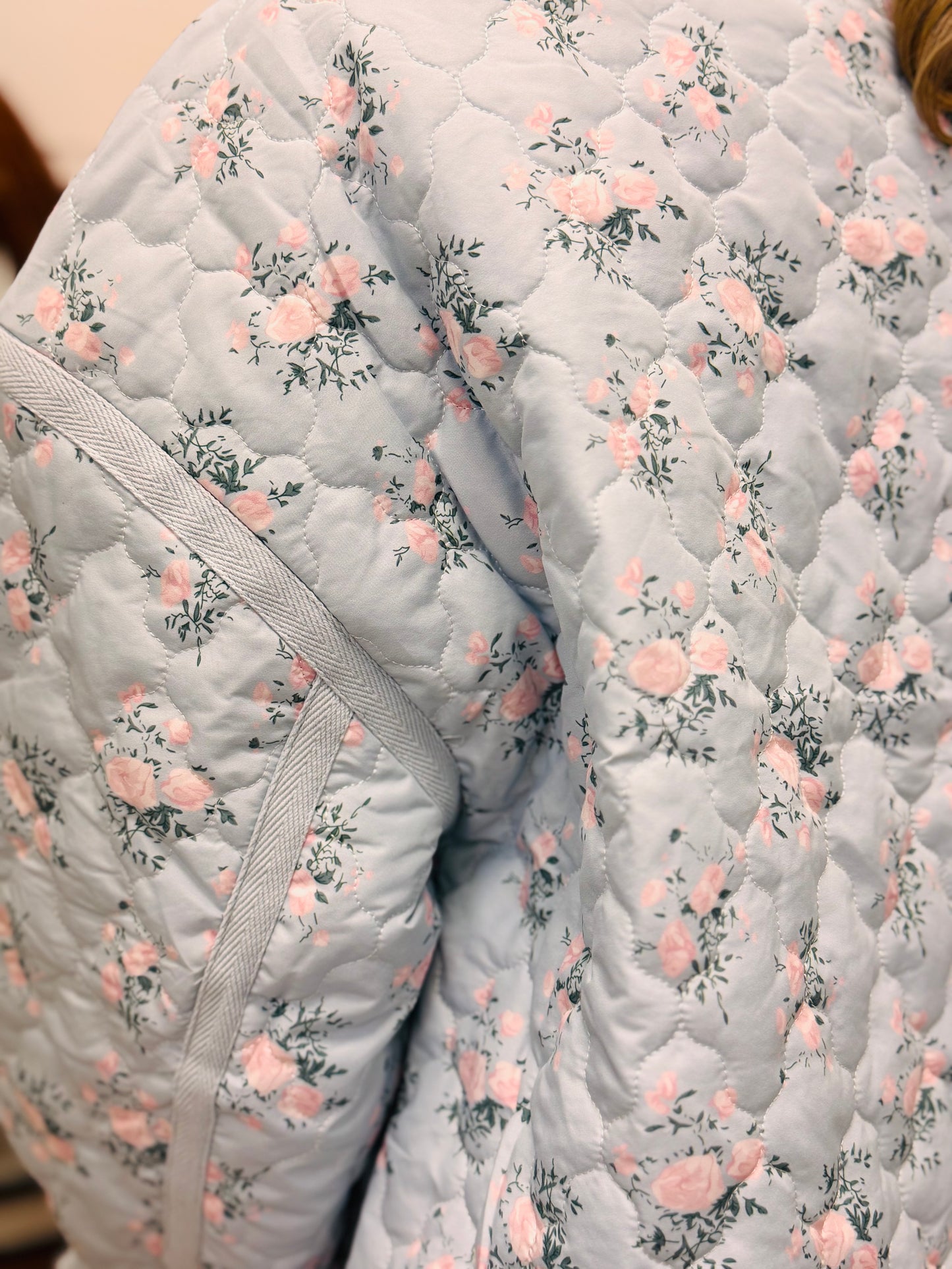 Floral Print Quilted Oversized Casual Jacket