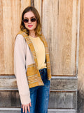 Open Front Pockets Plaid Hooded Cardigan