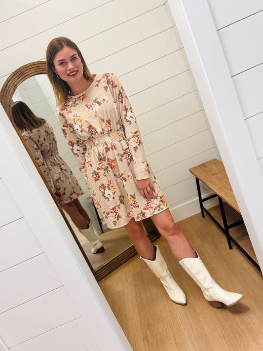 Floral Terry Fabric Dress