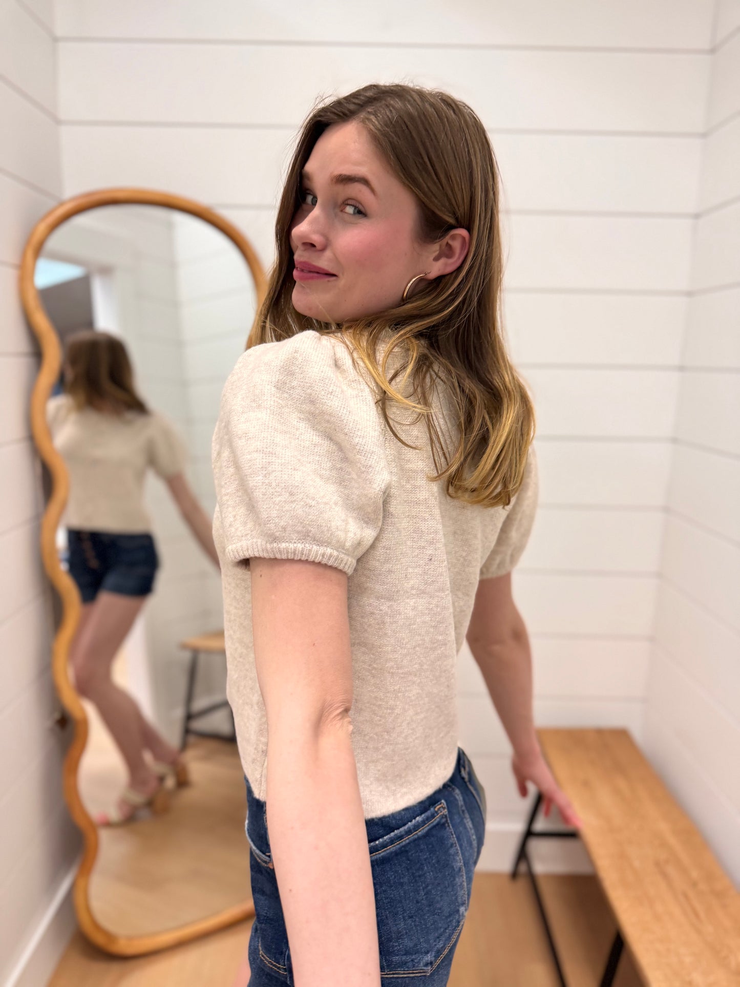 Summer Cardi with Puffed Sleeve