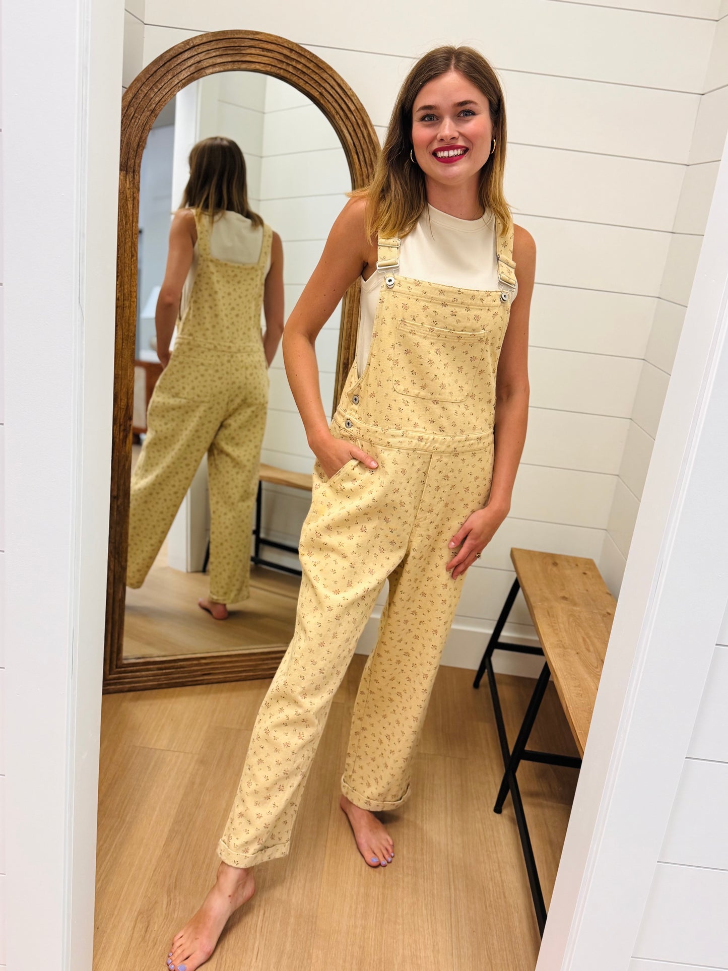 Vintage Floral Print Overall