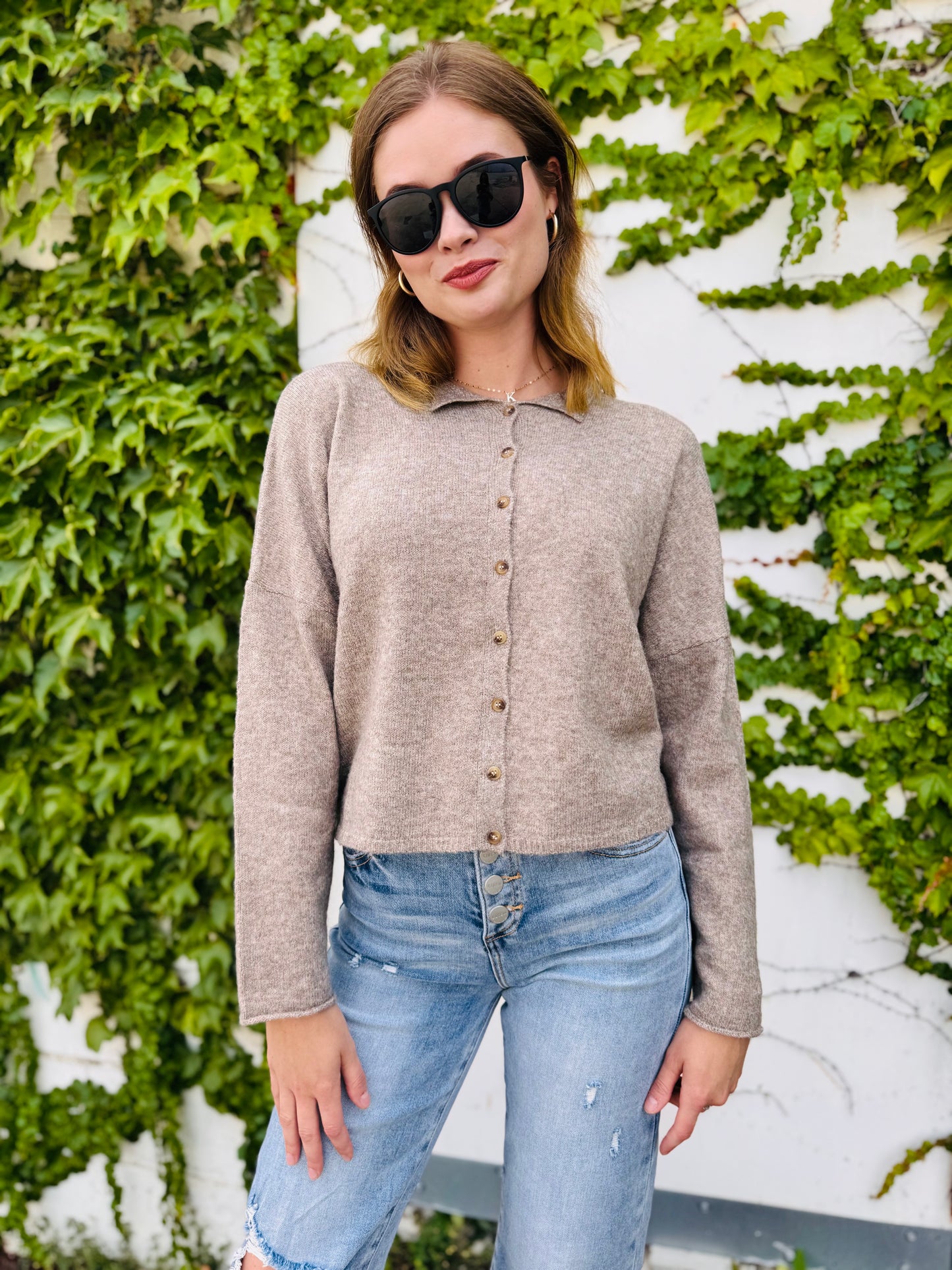 Lightweight Button Down Knit Cardigan