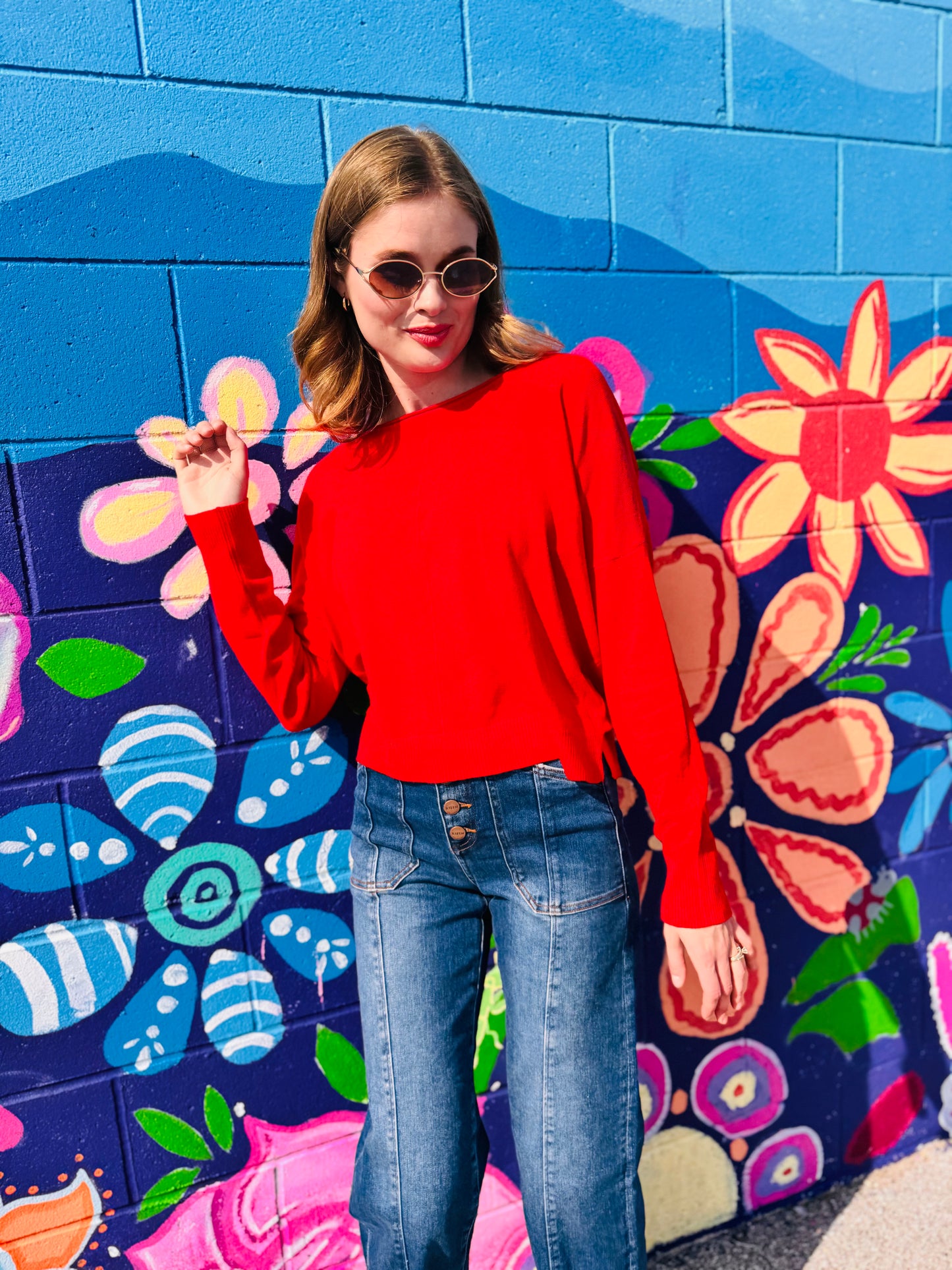 Seam Front Round Neck Pullover - Dreamers
