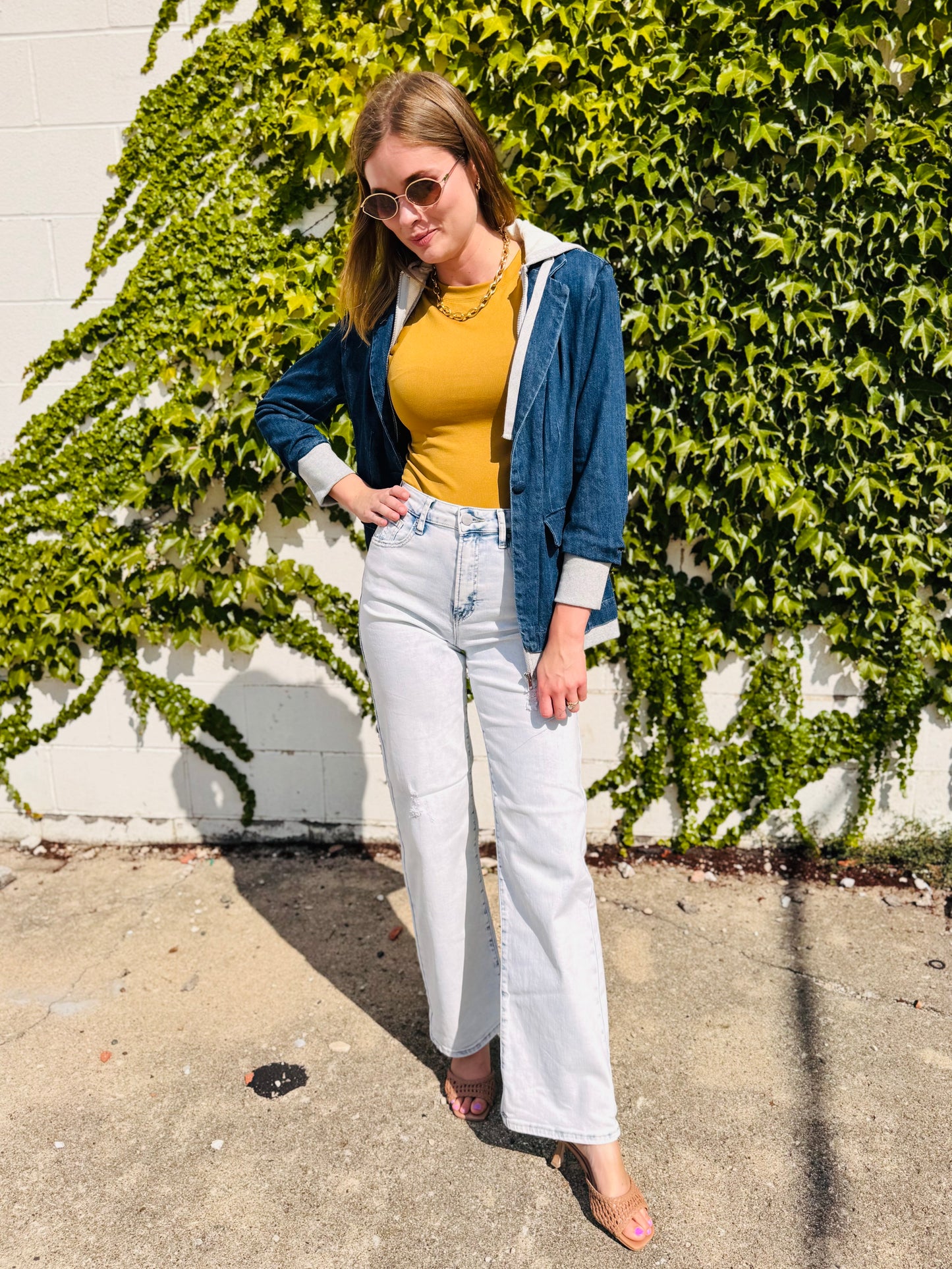 Acid Wash Wide Leg Jeans - Risen