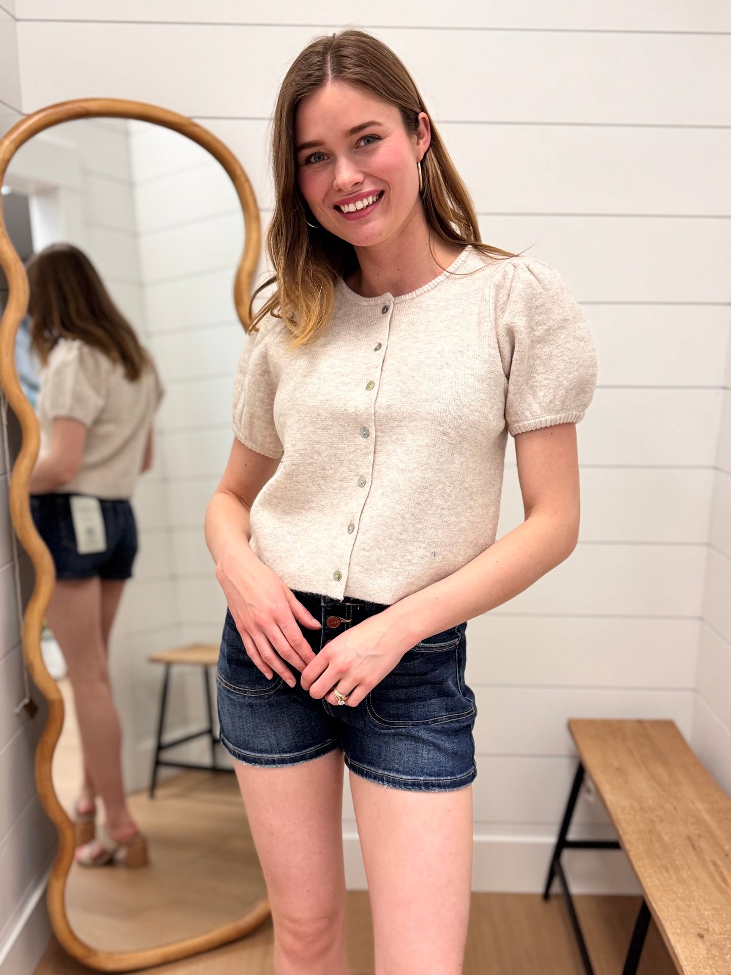 Summer Cardi with Puffed Sleeve