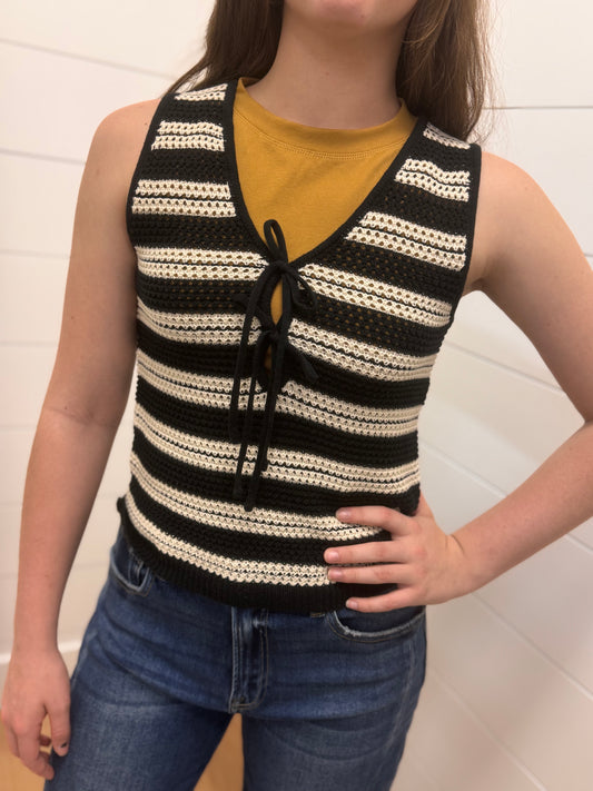 Stripe Crochet Pullover