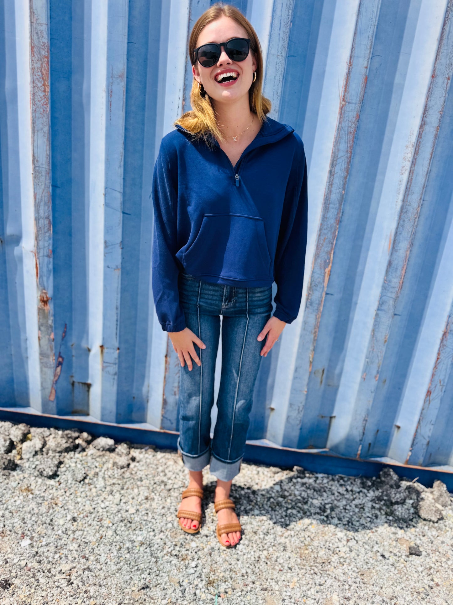 Half-zip Sweatshirt - Navy