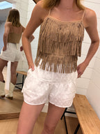 Fringe Crop Top with Sequins