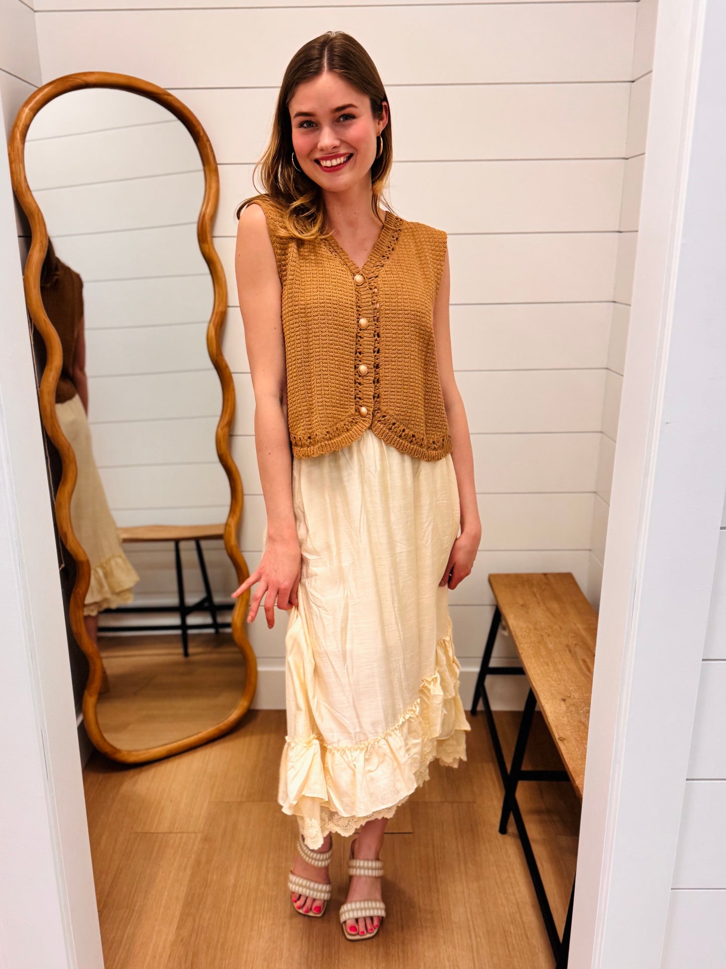 Vintage Vibes Mocha Vest