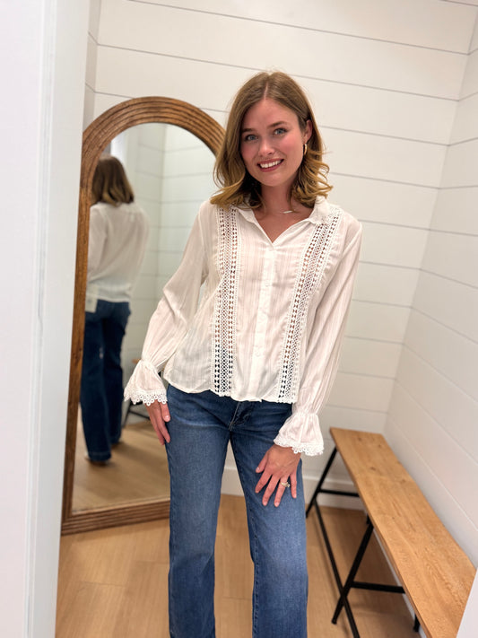 Femme Lace Detail Long Sleeve Top