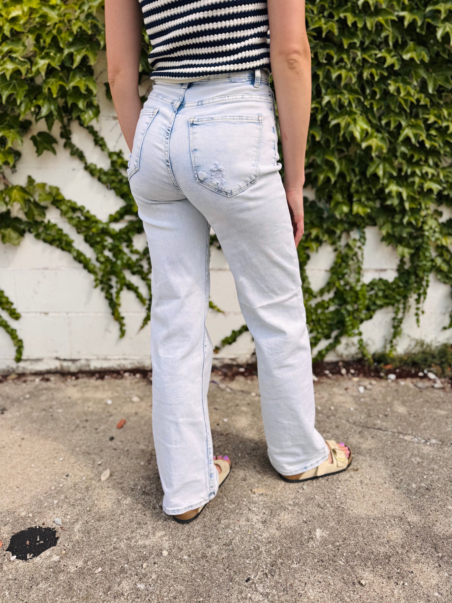 Acid Wash Wide Leg Jeans - Risen