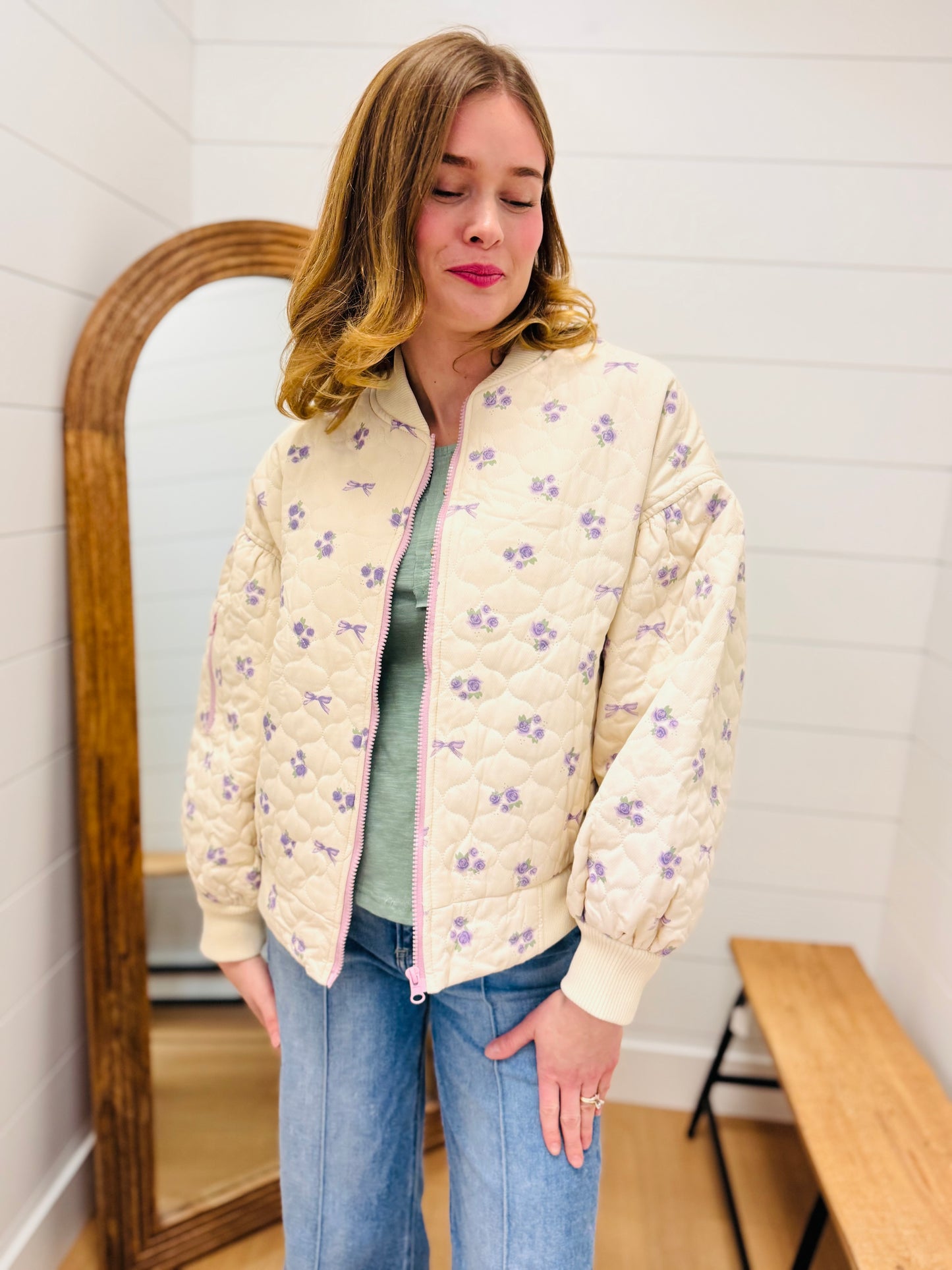Floral Quilted Oversized Jacket