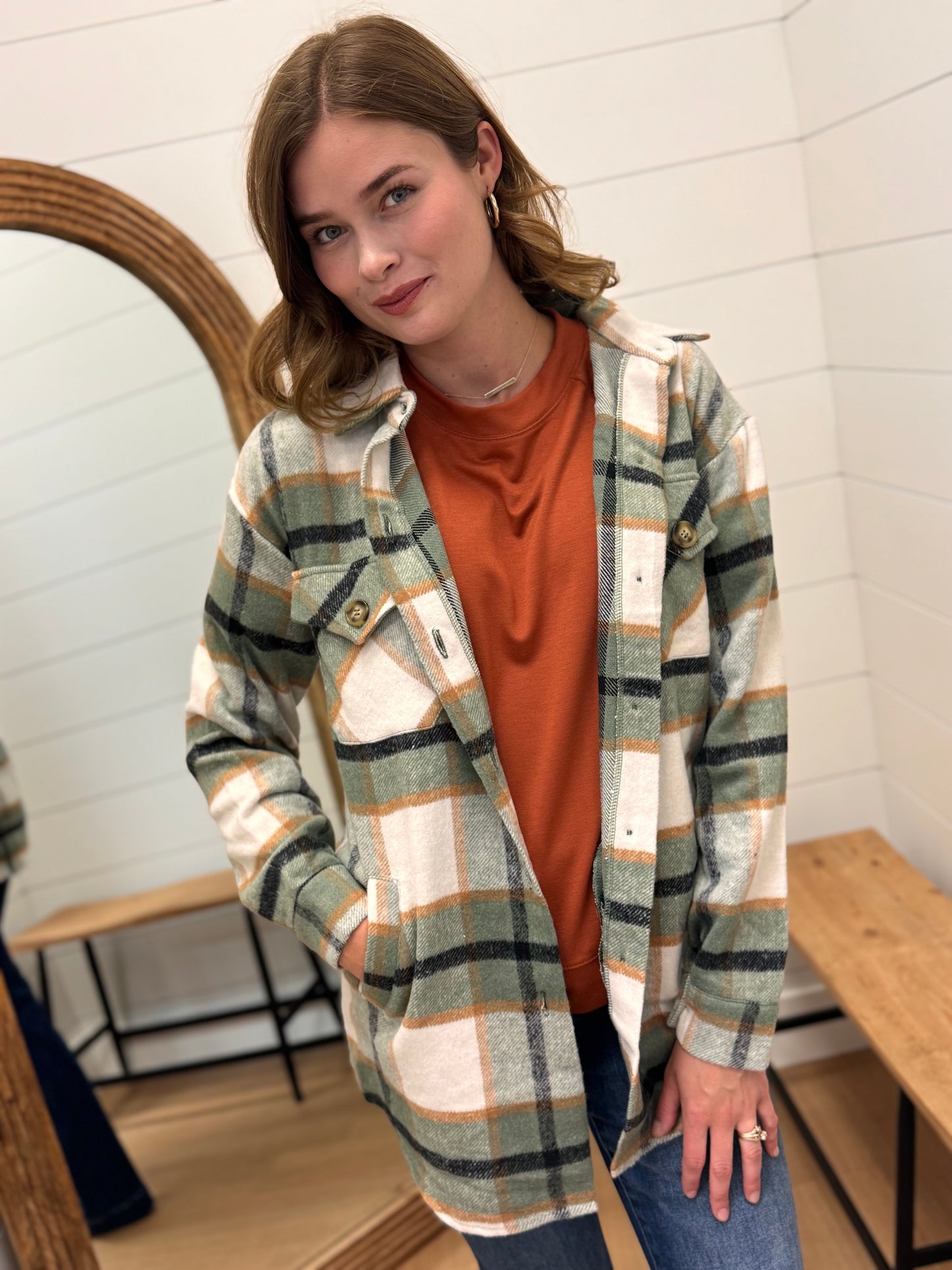 Flannel Plaid Oversized Shacket