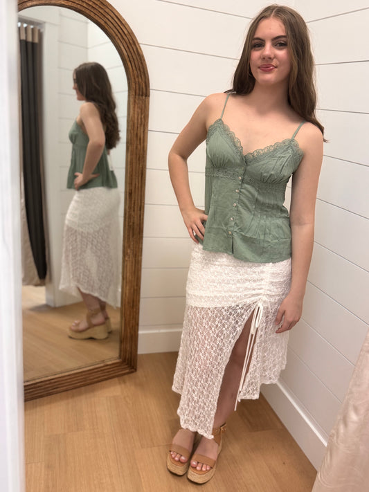 Asymmetrical Lace Me Up Skirt