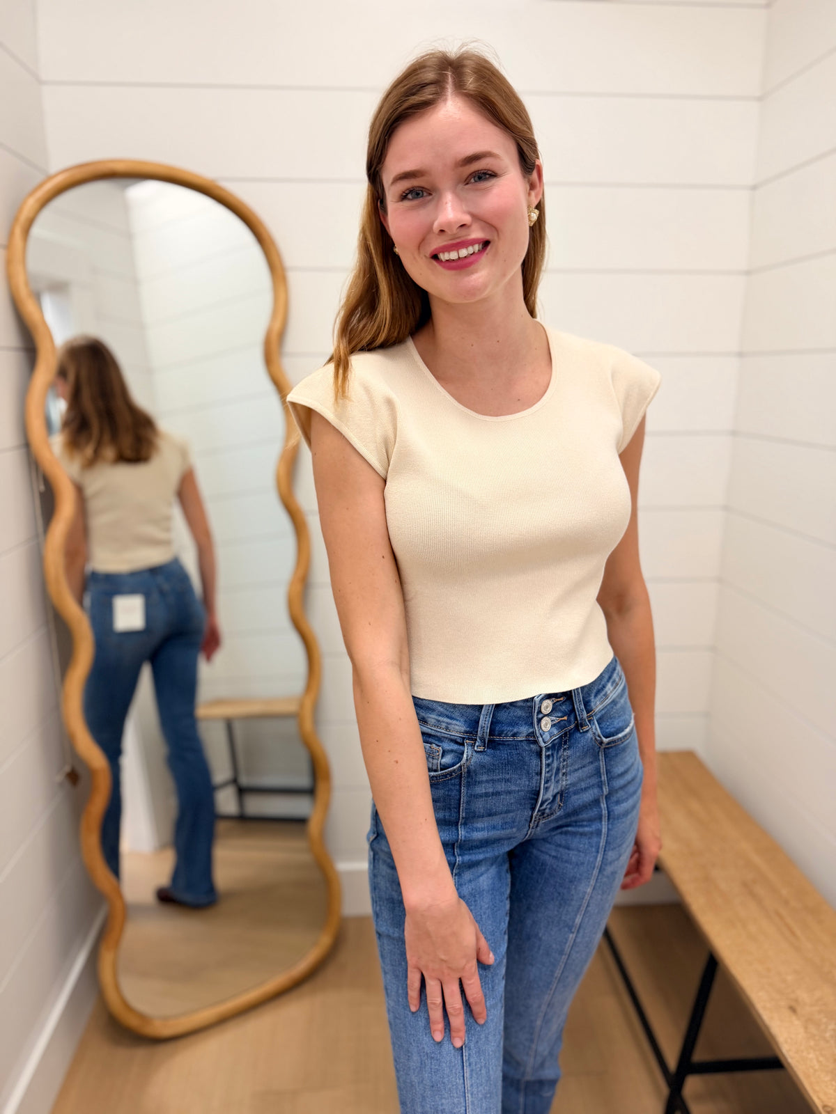 Short Sleeved Basic Knit Top