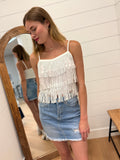 Fringe Crop Top with Sequins