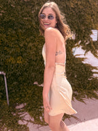 Silk-like Slip Mini Dress - Ivory