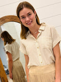 Stripe Short Sleeve Linen Shirt