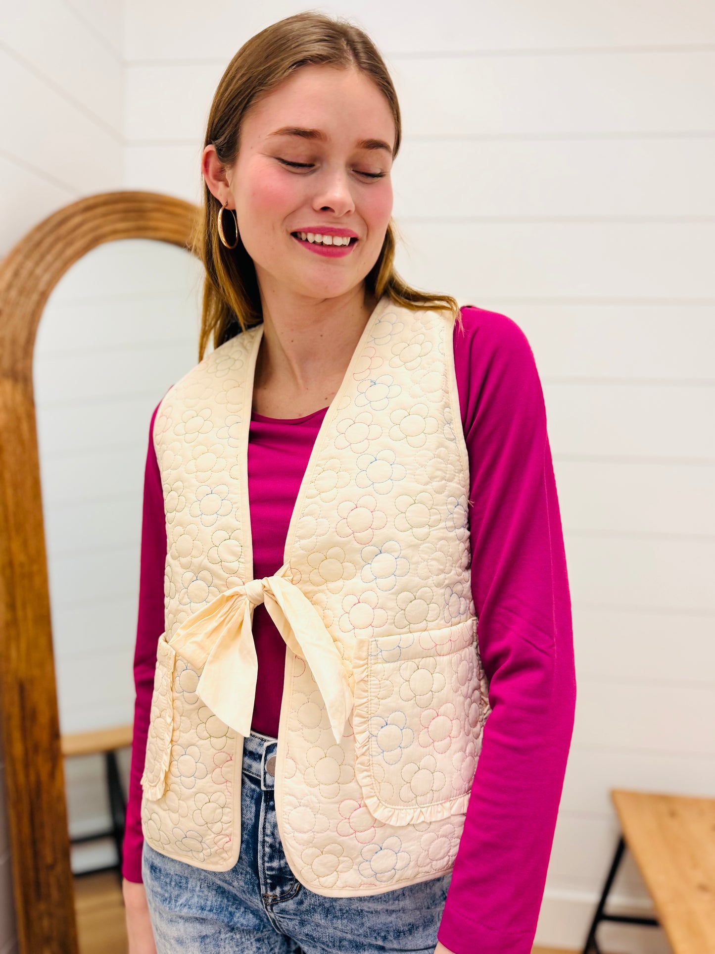 Floral Quilted Vest