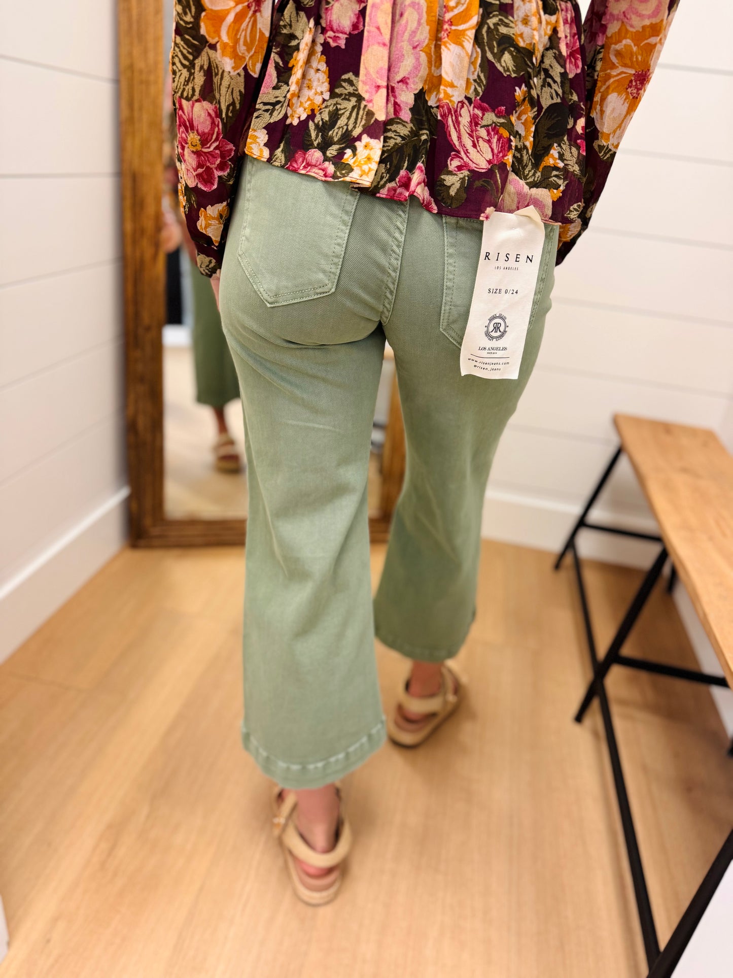 Mid Rise Adjustable Snap Waist Jean - Risen