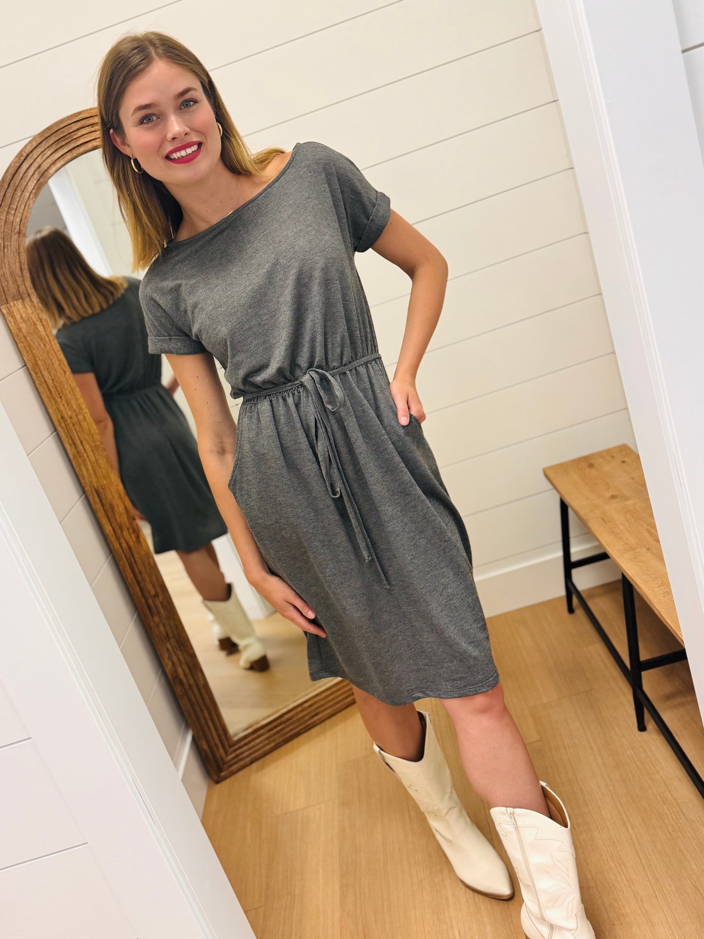 Terry Soft Charcoal Dress