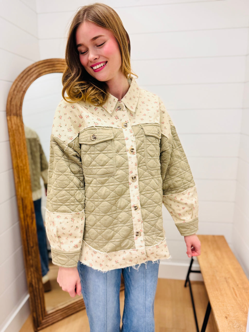 Oversized Floral Printed Jacket
