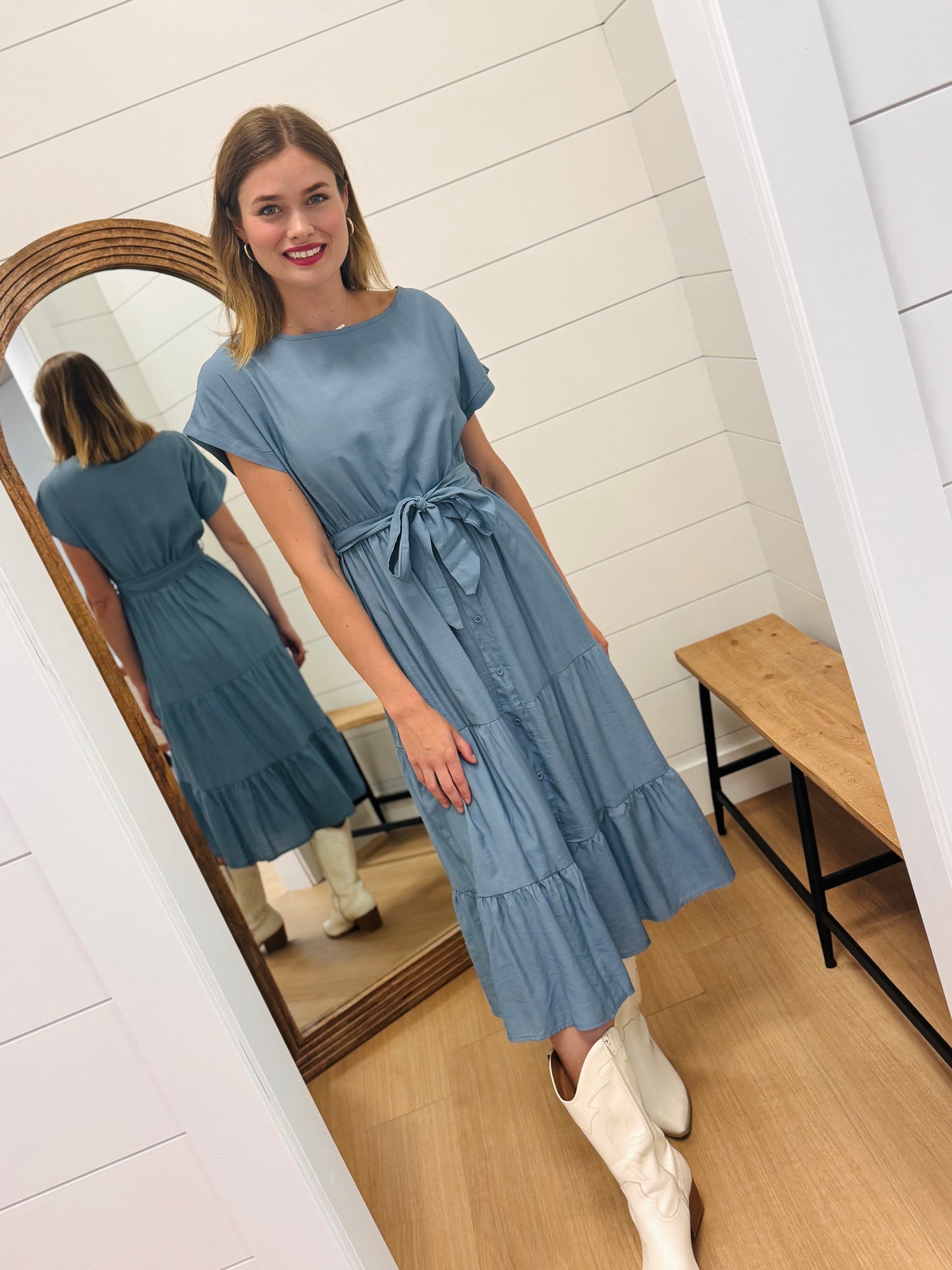 Midi Light Blue Dress