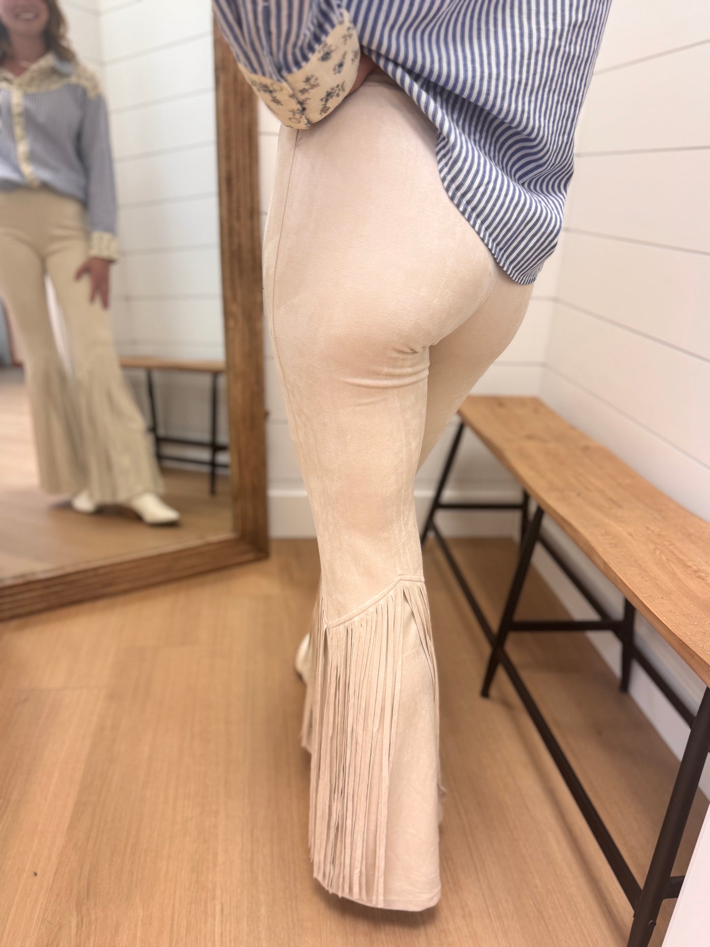 Pull on Suede Bell Bottoms