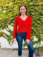 Multi Tie Front Long Sleeve Knit Cardigan