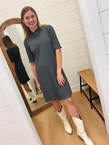 Charcoal Ribbed Dress
