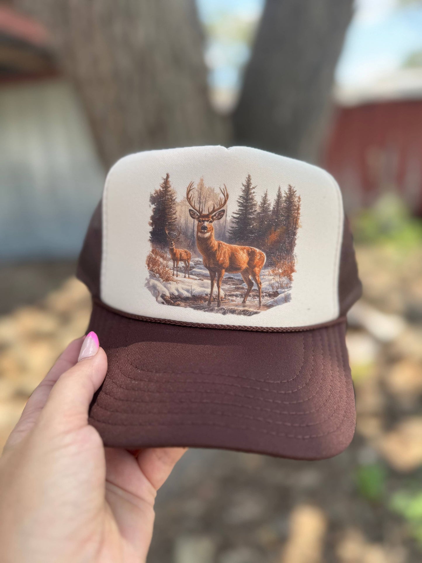 Retro Deer Trucker Cap - Multiple Color Options