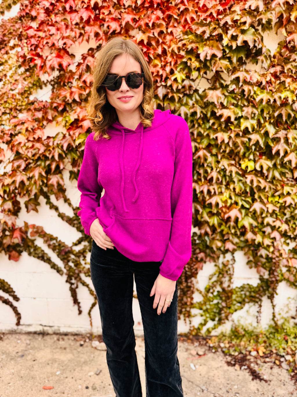 Brushed Hacci Melange Hoodie Sweater