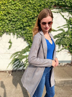 Glen Check Suede Oversized Blazer Coat