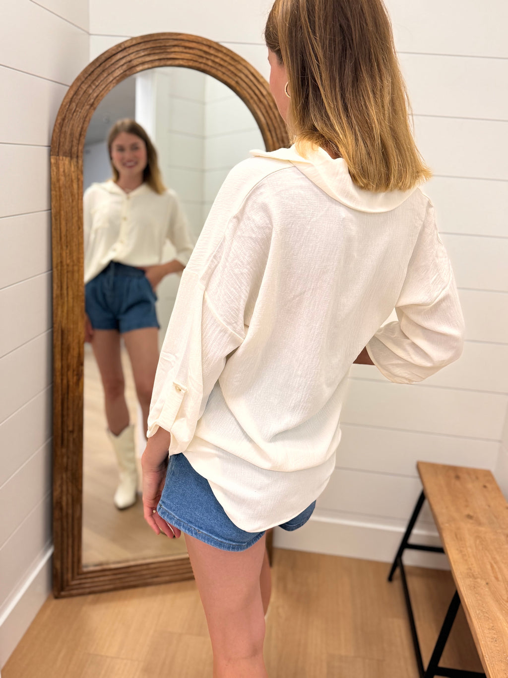 Ivory Button Down Top