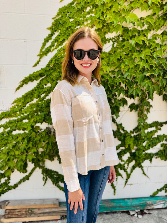 Button-down Long Sleeve Flannel Shirt