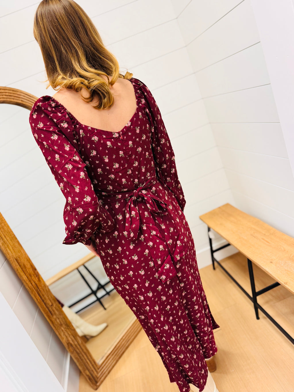 Floral Printed Back Tie Maxi Dress