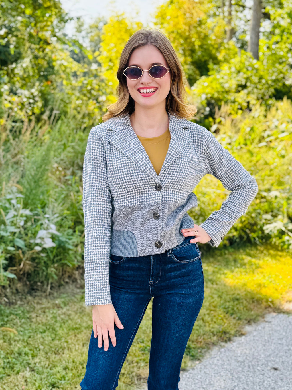 Cropped Grey Blazer
