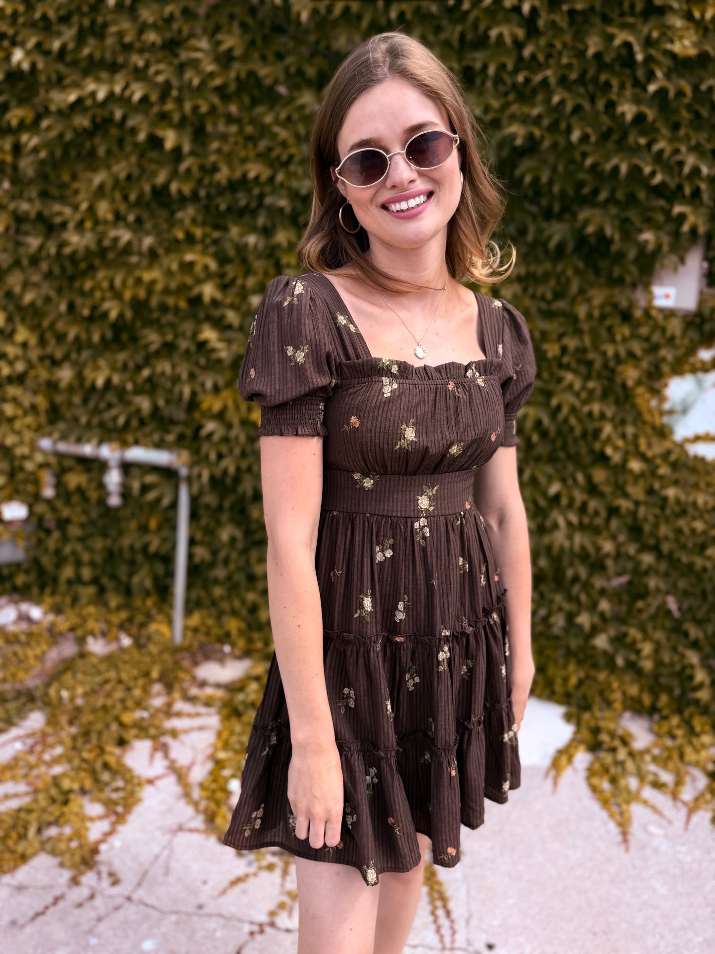 Ruffled V Neck Button Down Blouse