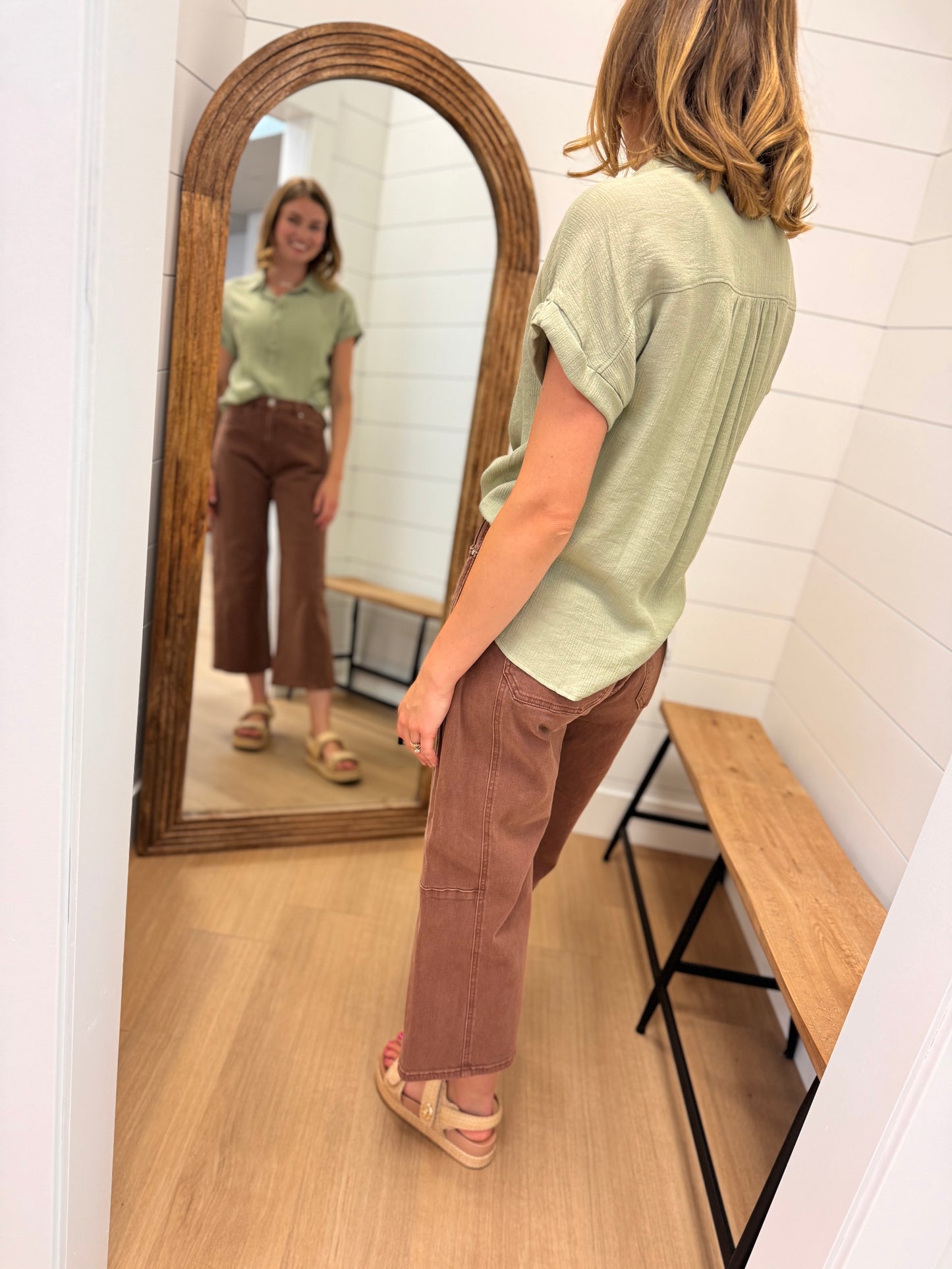 Mid Button Down Top