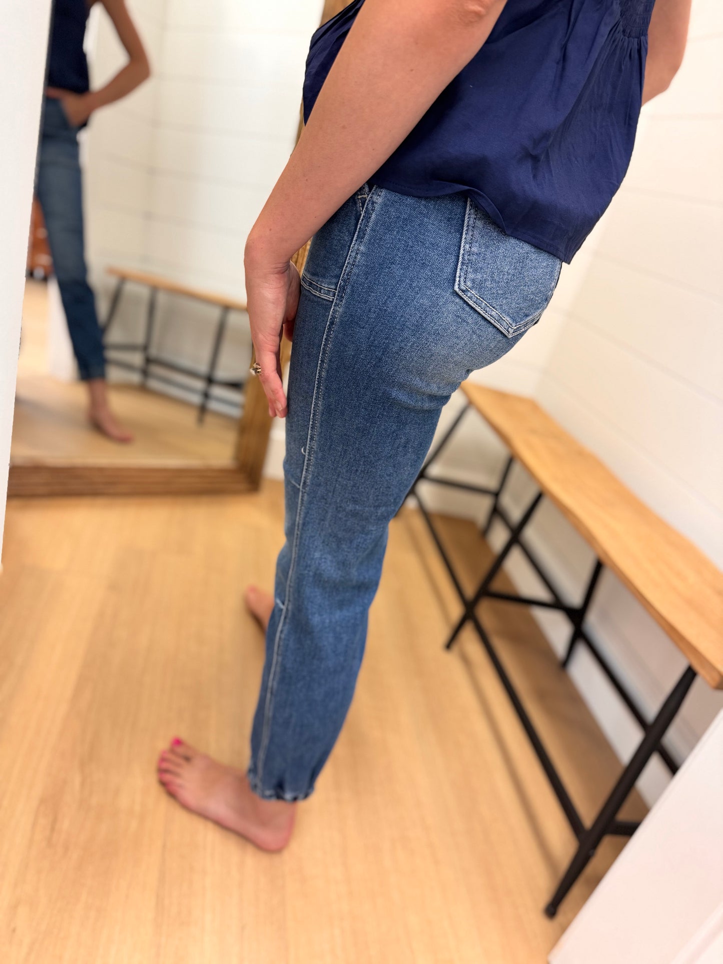 Relaxed High Rise Ankle Jogger Denim - Risen