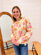 Floral Textured Sweater