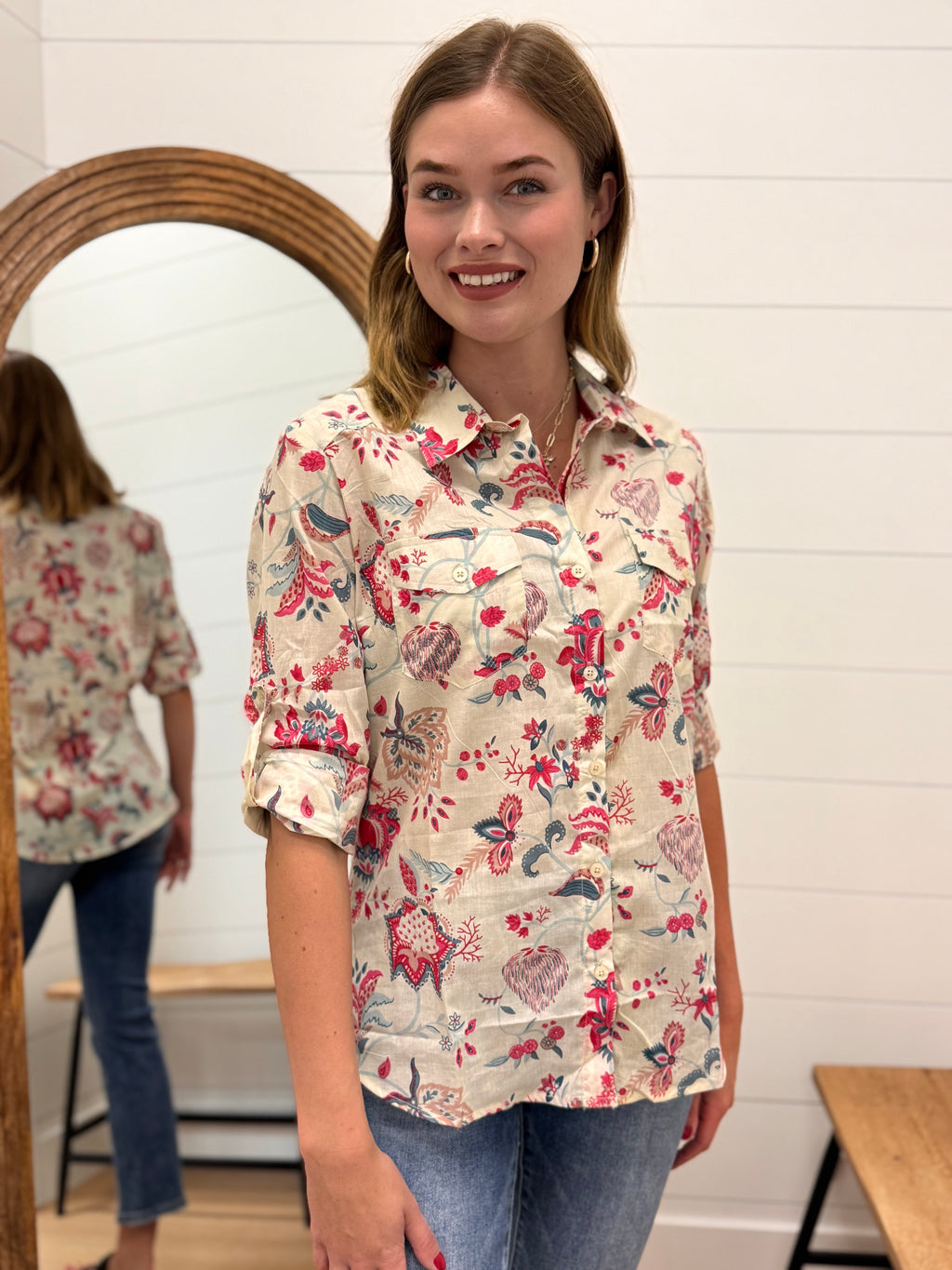 Floral Button Down Shirt