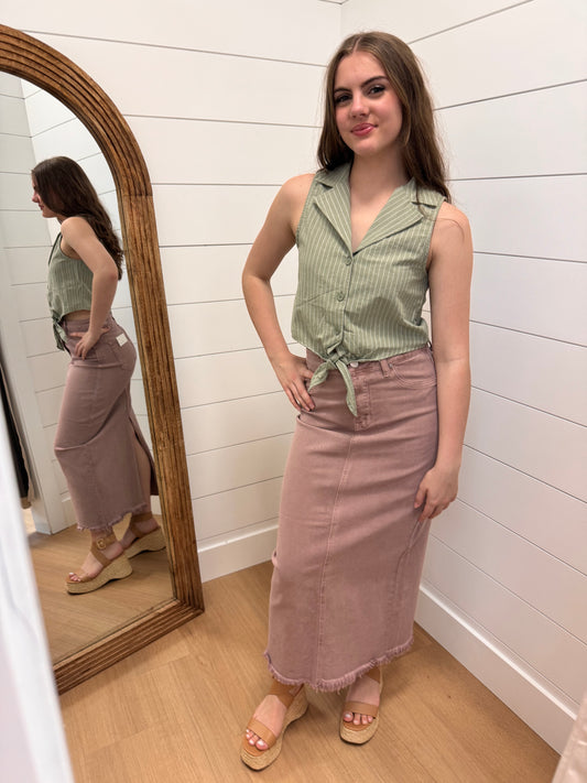 High Rise Maxi Skirt - Risen