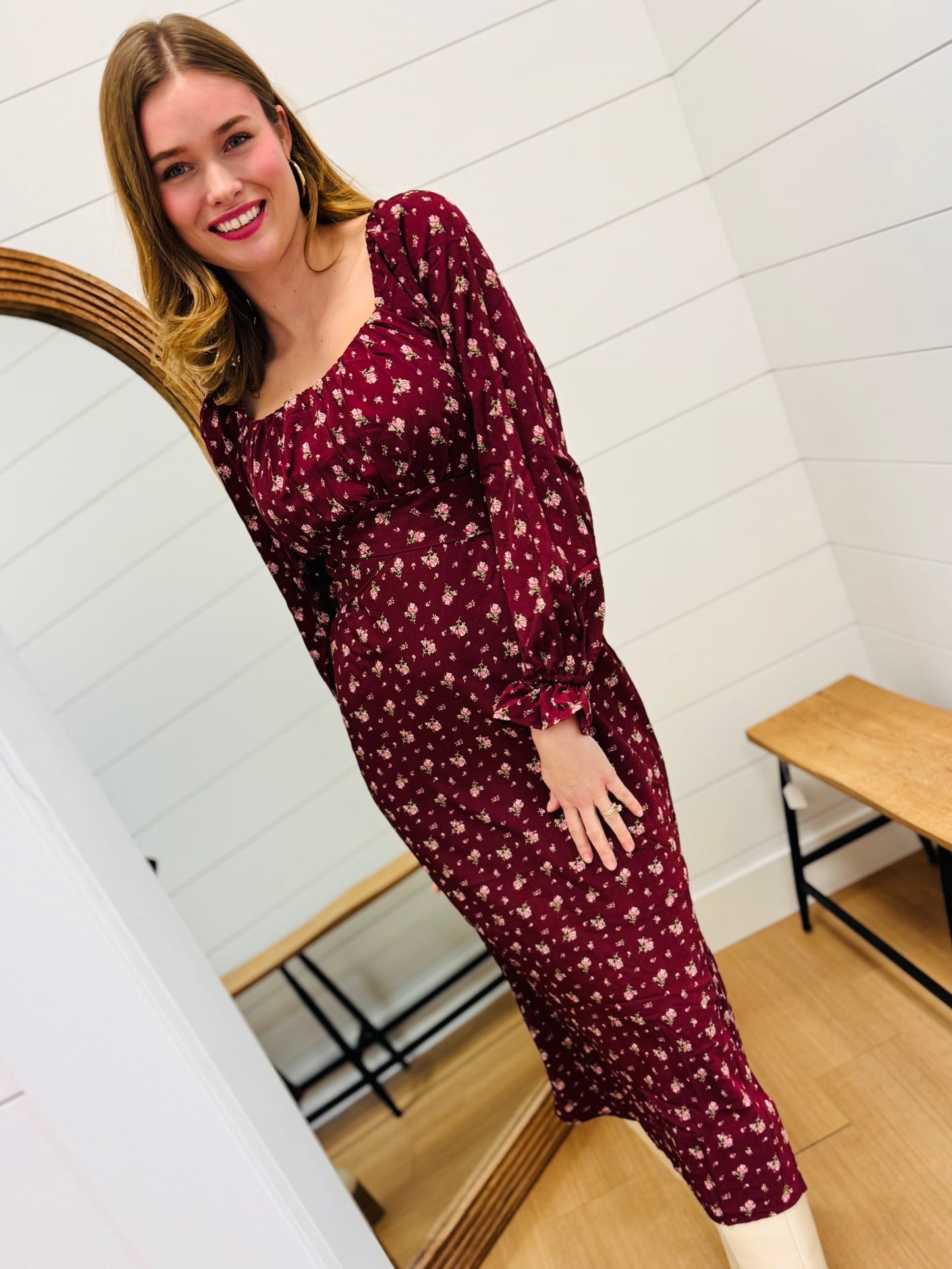 Floral Printed Back Tie Maxi Dress