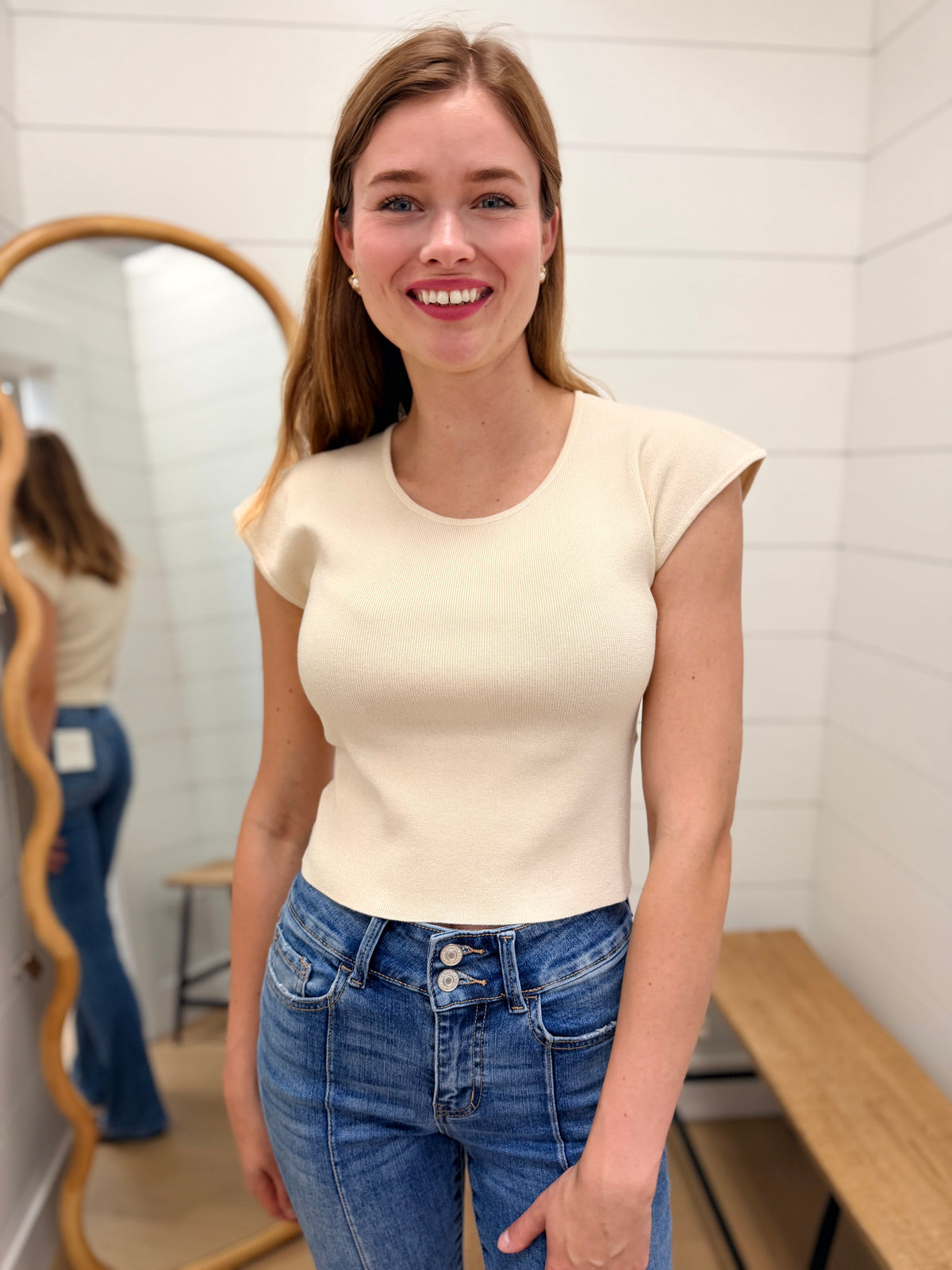 Short Sleeved Basic Knit Top