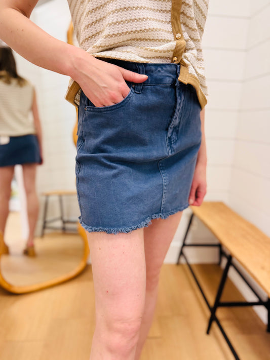 Indigo Mini Skirt