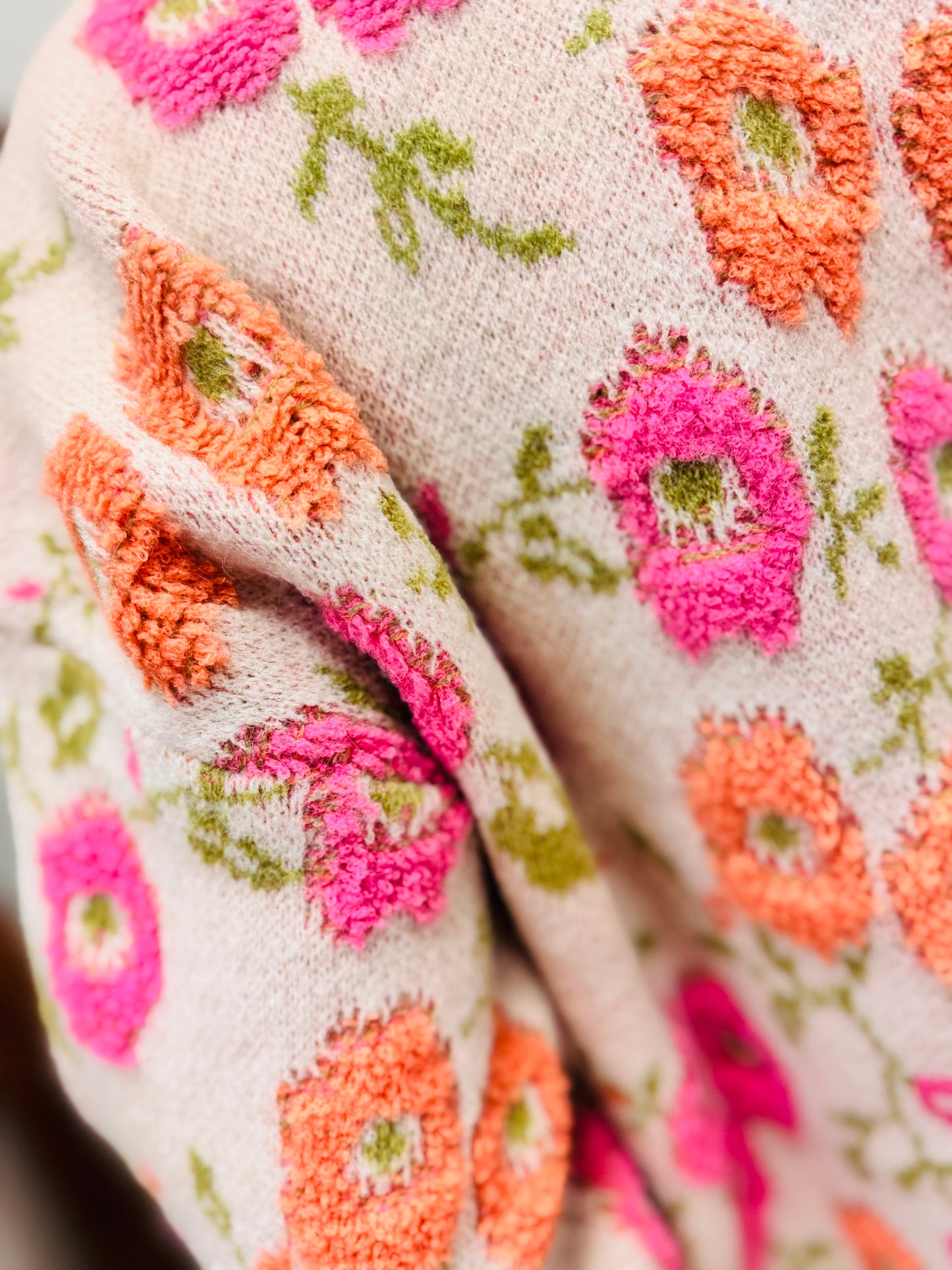 Floral Textured Sweater