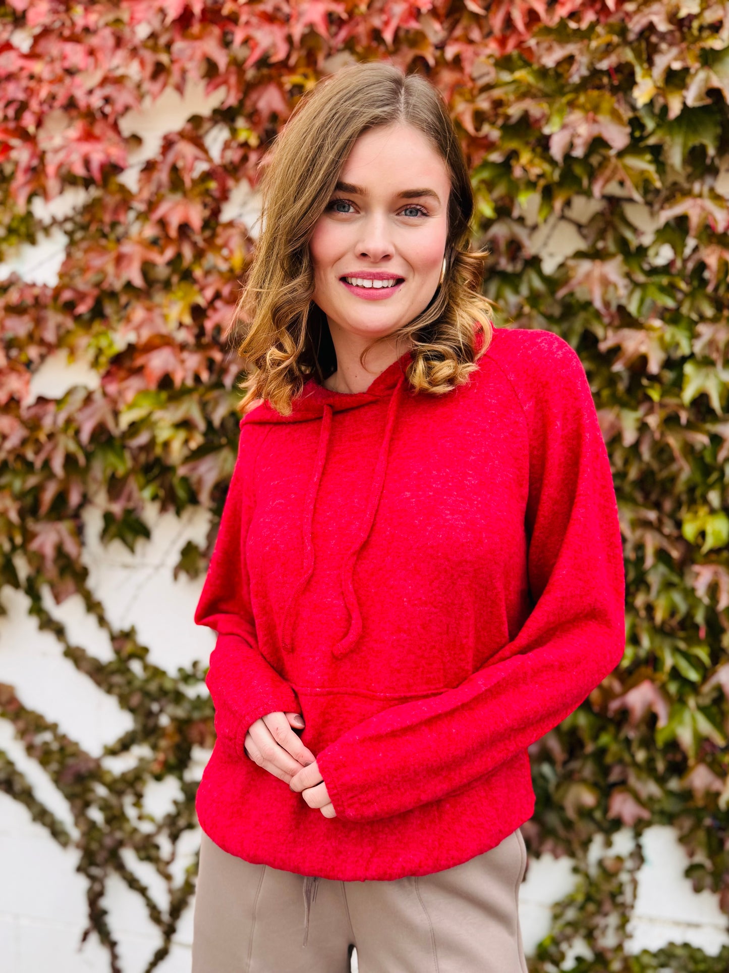 Brushed Hacci Melange Hoodie Sweater